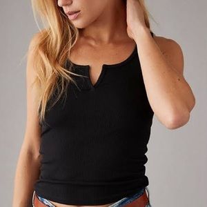 American Eagle black cropped tank top